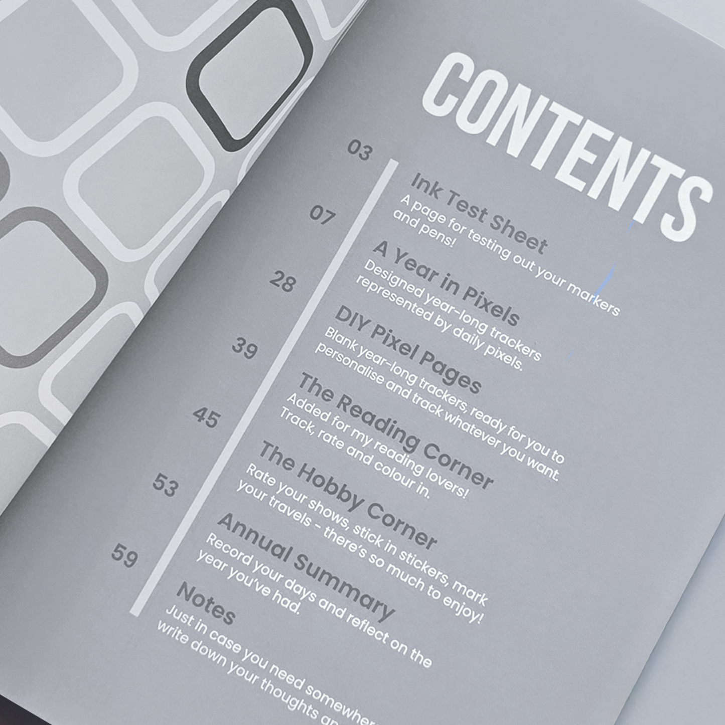 Pixel Diary - UNDATED GREY